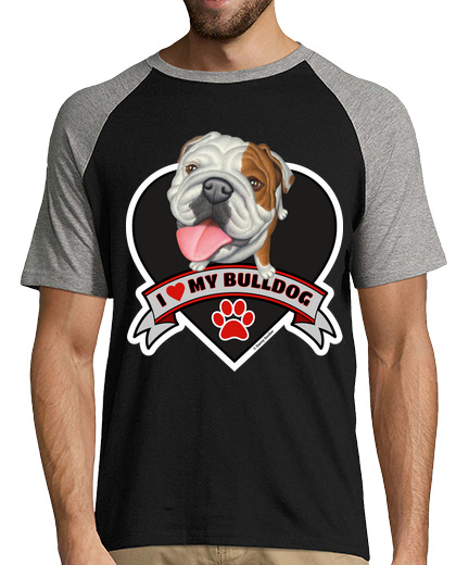 Image of Cute Bulldog with the best heart love