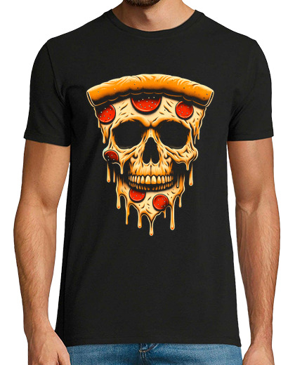 Image of pizza skull mozzarella skull gift rocker skull