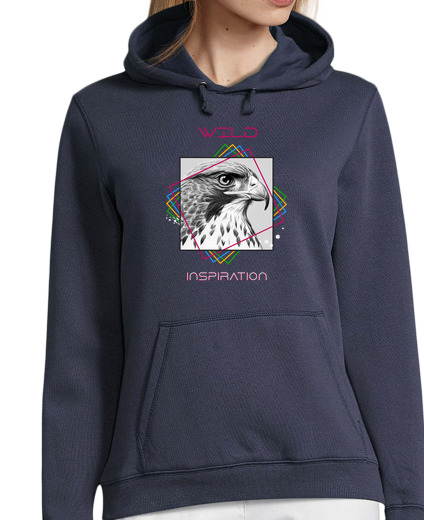 Sweat-shirt À Capuche Pour Femme Faucon Oiseau Peinture Art Dessin Anima