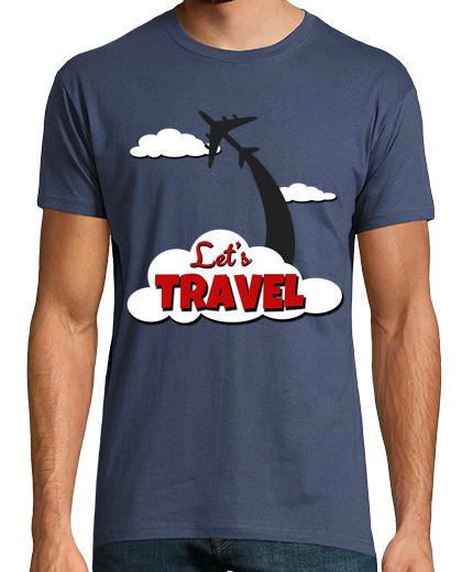 Image of Let us travel design with airplane