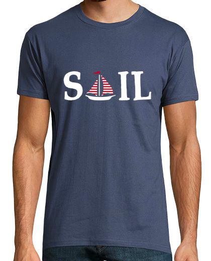 Image of Sail text design with sailing boat