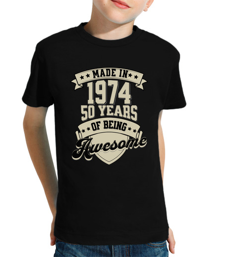 Tee Shirt Pour Enfant Manche Courte réalisé en 1974 50 ans anniversaire