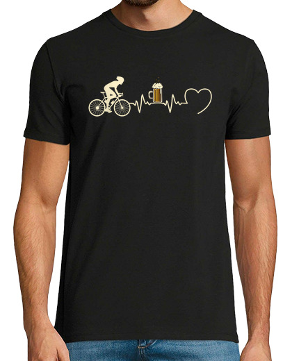 Image of heartbeat bicycle beer man humor gift i