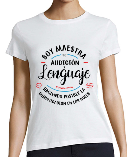 Tee Shirt Femme Classique Manches Courtes professeur en blanc