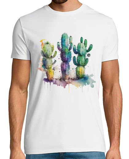 Image of Cactus design with colorful splatters