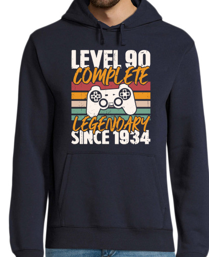 Sweat-shirt À Capuche Pour Homme Niveau 90 Ans 1934 Anniversaire Gamer