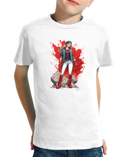 Tee Shirt Pour Enfant Manche Courte fille guerrière