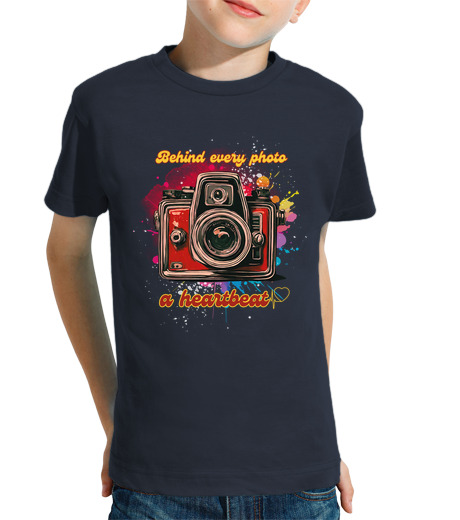 Tee Shirt Pour Enfant Manche Courte derrière chaque photo un battement de c