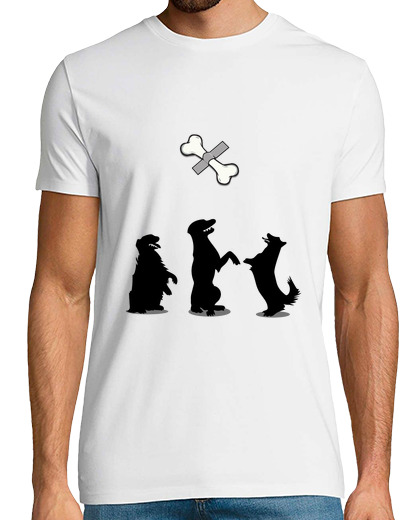 Image of modern art taped bone with dogs - animal humor