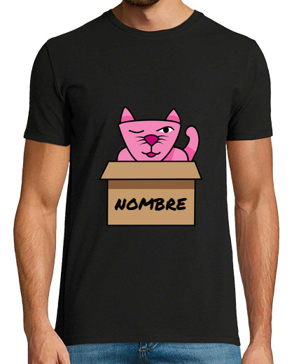 Image of pink cat playing in a cardboard box