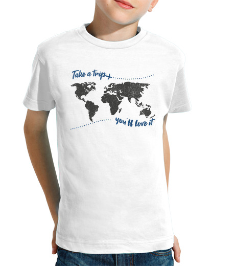 Tee Shirt Pour Enfant Manche Courte faites un voyage vous allez love