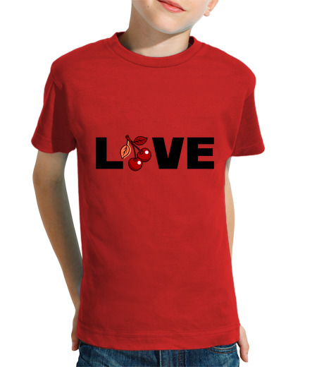 Tee Shirt Pour Enfant Manche Courte Love Cerises