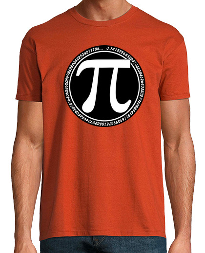 Image of Round Pi symbol White on Black mod long