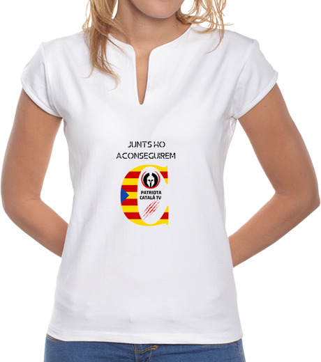 Image of samarreta coll mao donate lletra c together we will get black