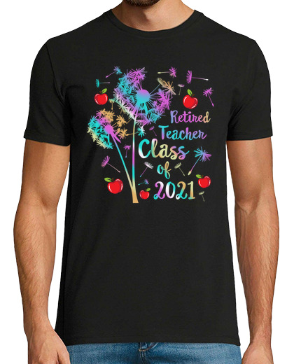 Image of Retired Teacher Shirt Class Of 2021 Retirement Gift Teacher Appreciation Dandelion Flower Lover Funn