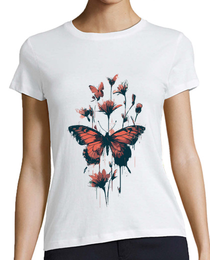 Image of Butterfly metamorphosis into flower