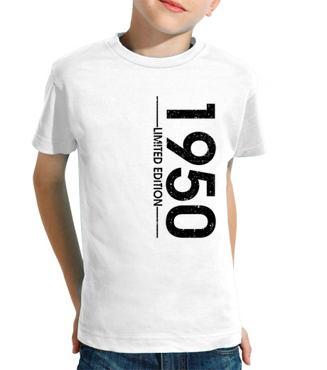 Tee Shirt Pour Enfant Manche Courte 1950 année-vertical-noir 000033