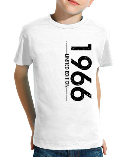 Tee Shirt Pour Enfant Manche Courte 1966 année-vertical-noir 000033