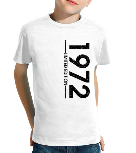 Tee Shirt Pour Enfant Manche Courte 1972 année-vertical-noir 000033