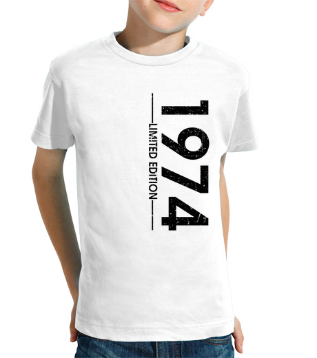 Tee Shirt Pour Enfant Manche Courte 1974 année-vertical-noir 000033