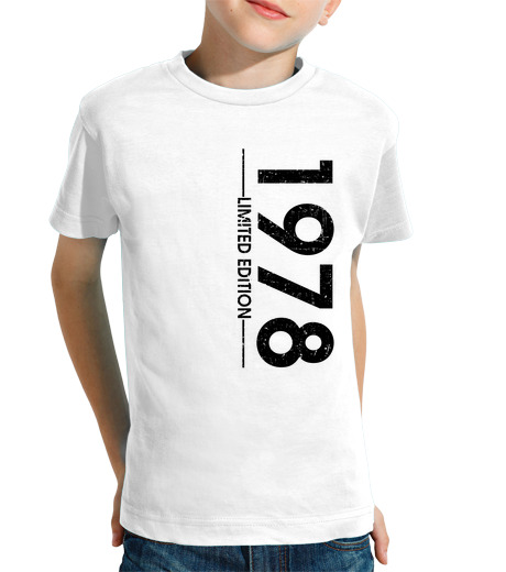 Tee Shirt Pour Enfant Manche Courte 1978 année-vertical-noir 000033