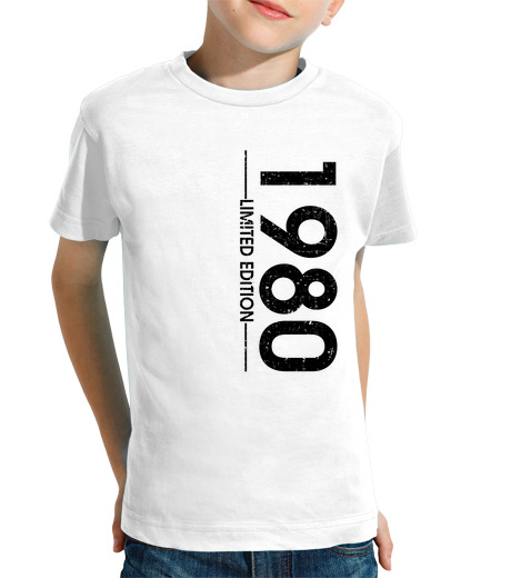 Tee Shirt Pour Enfant Manche Courte 1980 année-vertical-noir 000033