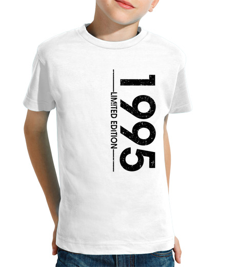 Tee Shirt Pour Enfant Manche Courte 1995 année-vertical-noir 000033