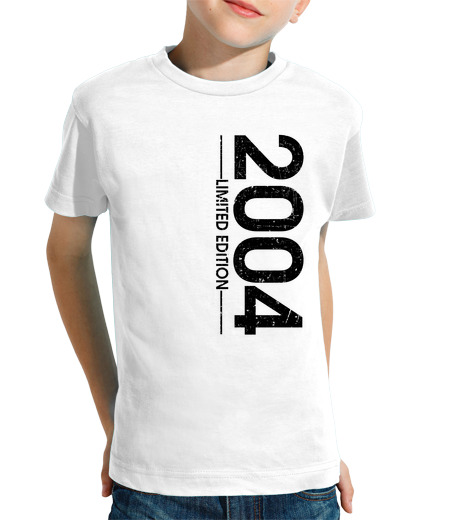 Tee Shirt Pour Enfant Manche Courte Année 2004-vertical-noir 000033