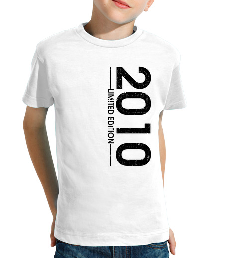 Tee Shirt Pour Enfant Manche Courte Année 2010-vertical-noir 000033