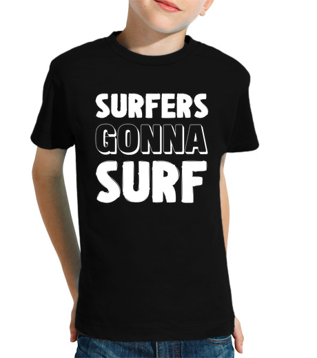 Tee Shirt Pour Enfant Manche Courte surfer sur la vague les surfeurs vont s