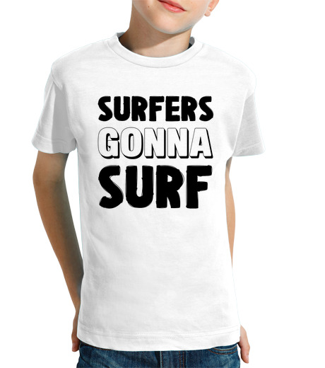 Tee Shirt Pour Enfant Manche Courte surfer sur la vague les surfeurs vont s