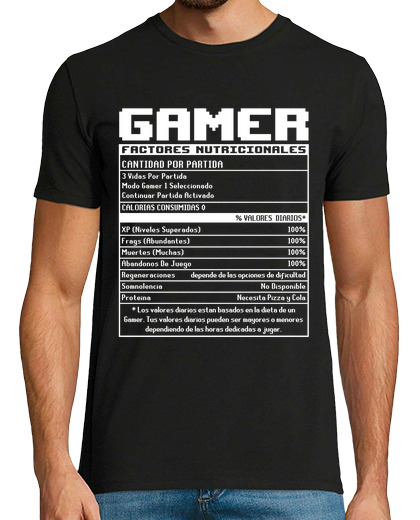 Image of gamer nutritional factors gift geek video games
