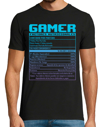 Image of gamer label nutritional factors gift video games geek