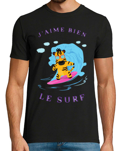 Tee Shirt Homme Manche Courte j aime bien le surf