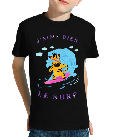 Tee Shirt Pour Enfant Manche Courte j aime bien le surf