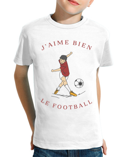 Tee Shirt Pour Enfant Manche Courte j aime bien le football