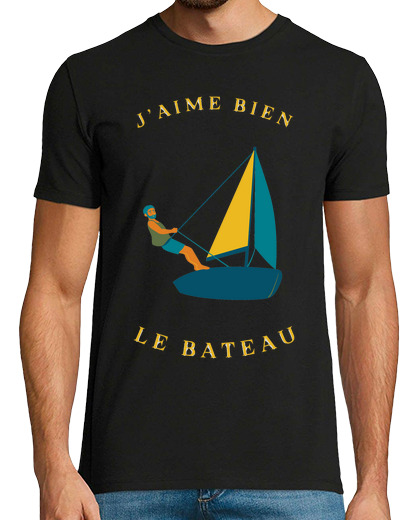 Tee Shirt Homme Manche Courte j aime bien le bateau