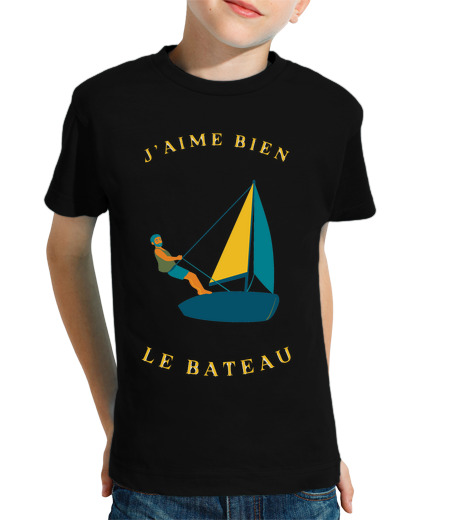 Tee Shirt Pour Enfant Manche Courte j aime bien le bateau