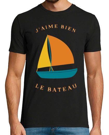 Tee Shirt Homme Manche Courte j aime bien le bateau