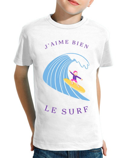 Tee Shirt Pour Enfant Manche Courte j aime bien le surf