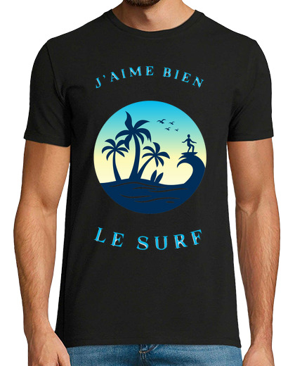 Tee Shirt Homme Manche Courte j aime bien le surf