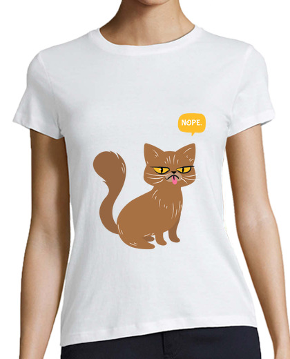 Image of nope angry cat, grumpy and introverted and funny cat that says no