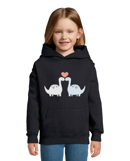 Sweat À Capuche Pour Enfant couple de dinosaures - sweat-shirt