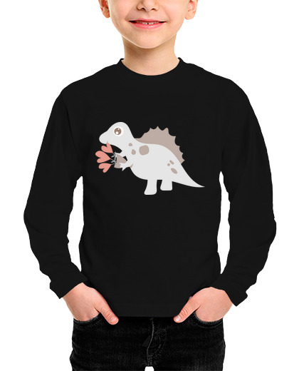 Image of dinosaur with flowers - child's t shirt ml
