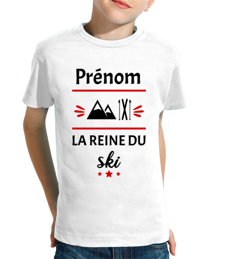 Tee Shirt Pour Enfant Manche Courte La reine du ski,skieuse,idée cadeau