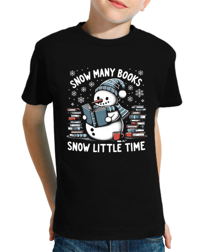 Tee Shirt Pour Enfant Manche Courte lire bonhomme de neige tant de livres d