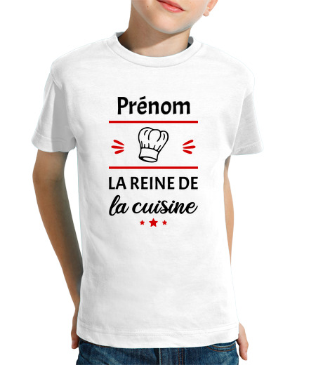 Tee Shirt Pour Enfant Manche Courte Le reine de la cuisine, cuisinière