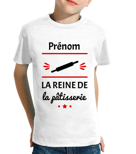 Tee Shirt Pour Enfant Manche Courte La reine de la pâtisserie,patissière