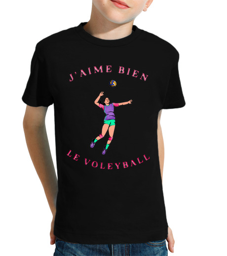 Tee Shirt Pour Enfant Manche Courte j aime bien le volley-ball