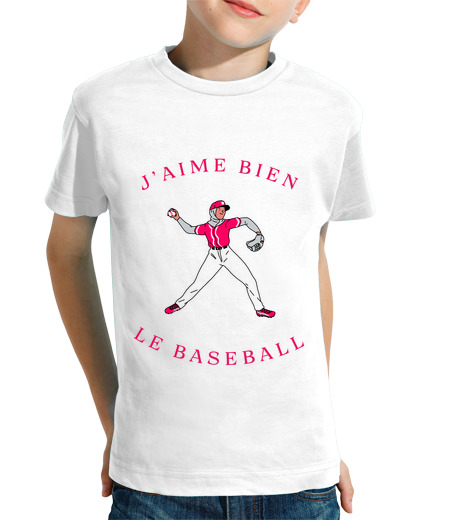 Tee Shirt Pour Enfant Manche Courte j aime bien le baseball